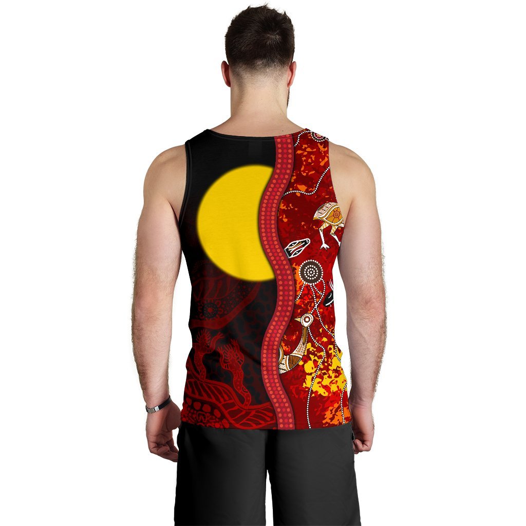 Aboriginal Men's Tank Top - Red Indigenous Flag - Vibe Hoodie Shop