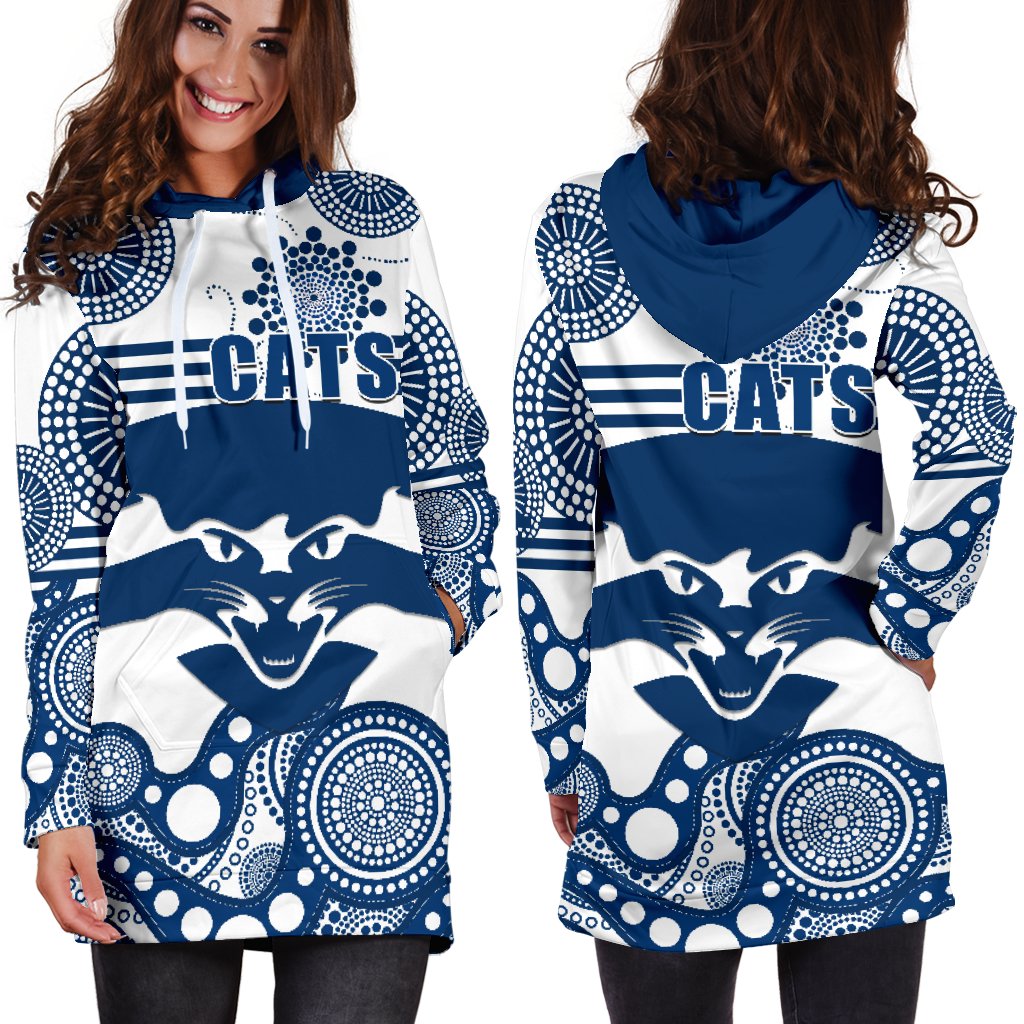 Cats Hoodie Dress Geelong Indigenous - Vibe Hoodie Shop