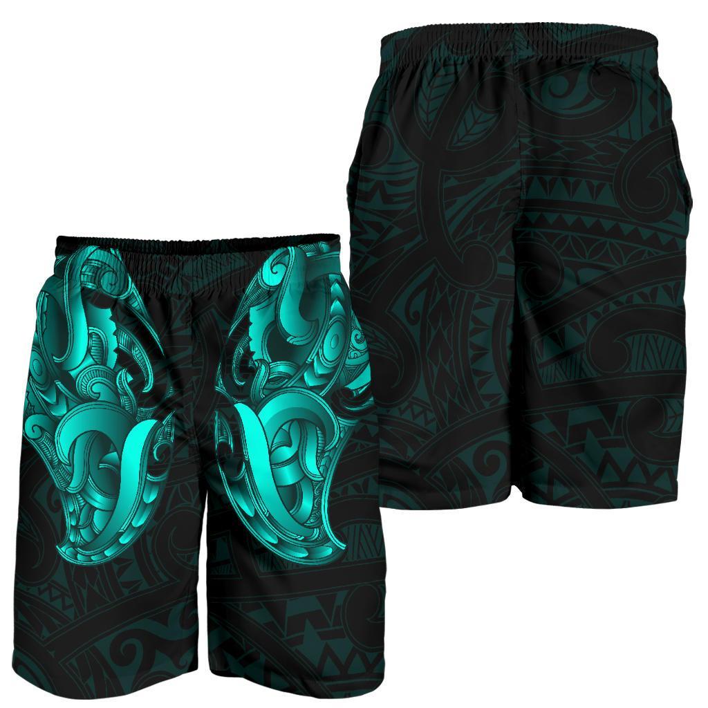 Maori Ta Moko Men Shorts New Zealand Turquoise - Vibe Hoodie Shop