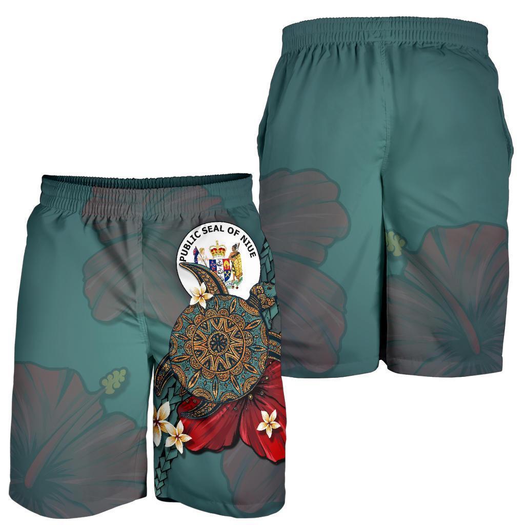 Niue Shorts Men - Blue Turtle Tribal - Vibe Hoodie Shop