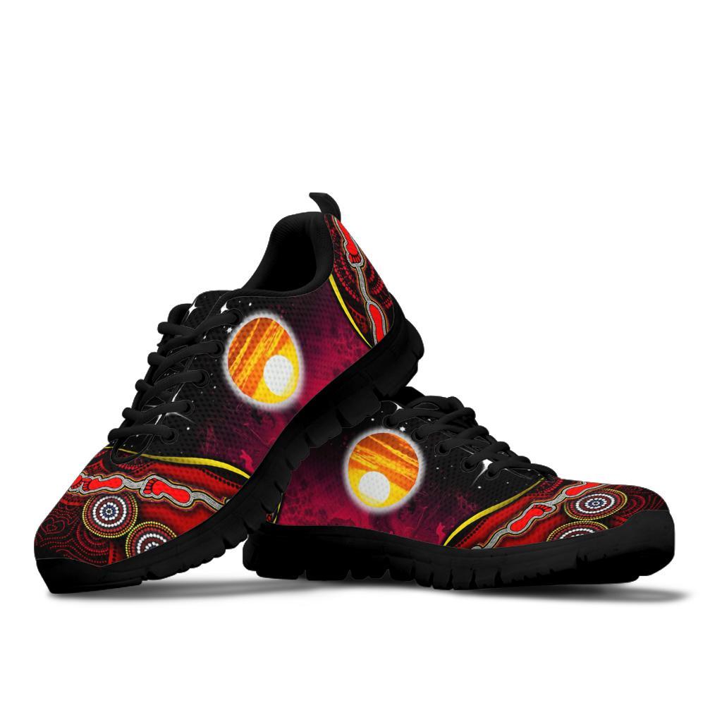 Sneakers - Australian Aboriginal Flags Symbolic Meaning Black - Vibe Hoodie Shop