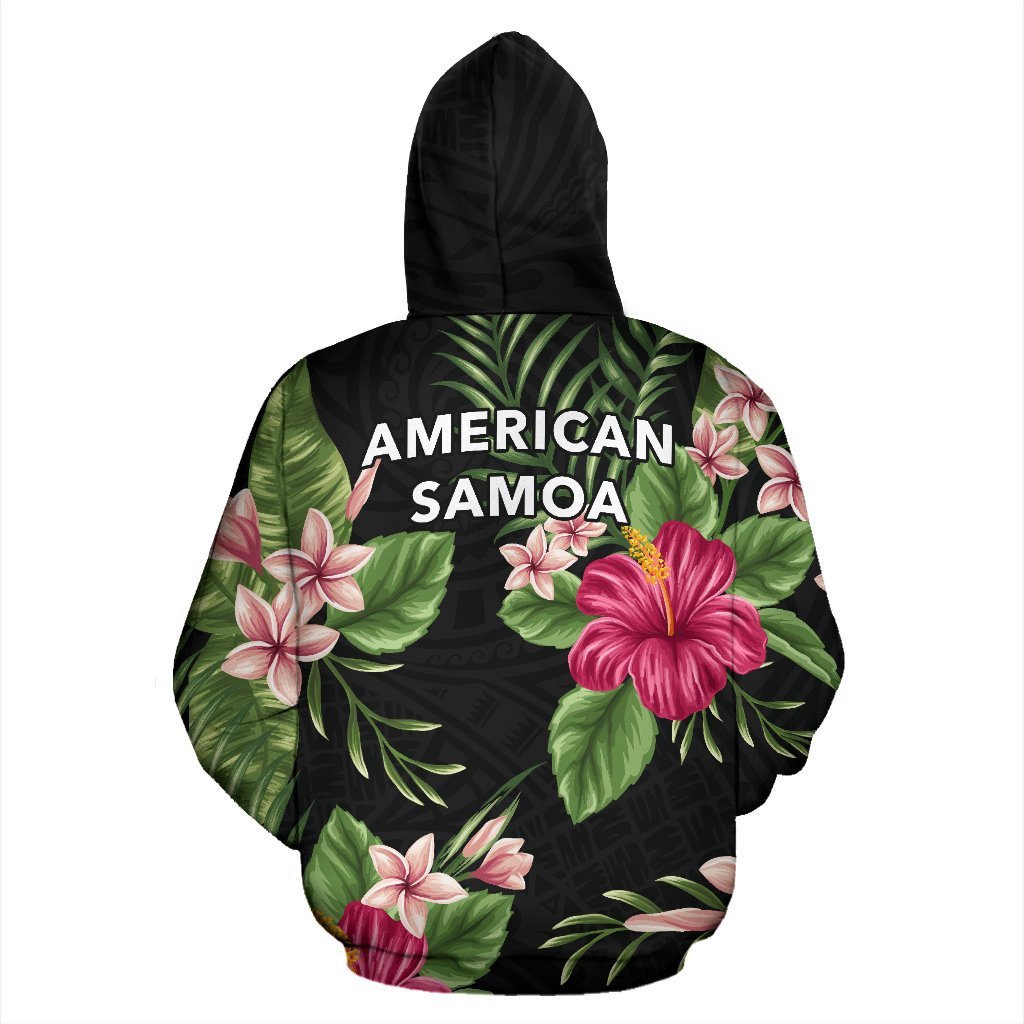 American Samoa Zip - Up Hoodie Coat Of Arms Hibiscus - Vibe Hoodie Shop