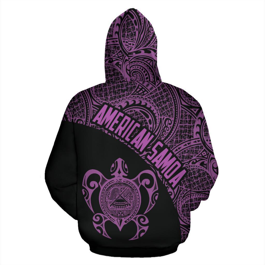 American Samoa Polynesian Hoodie Coat Of Arms In Turtle Purple - Vibe Hoodie Shop