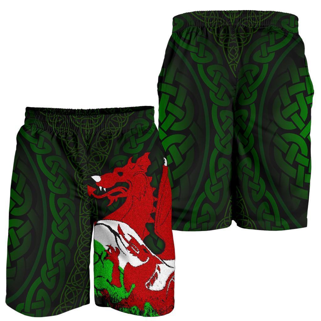 Wales Men's Shorts - Cymru Dragon - Vibe Hoodie Shop