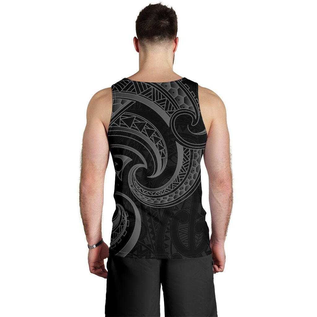 New Zealand Maori Mangopare Men Tank Top Polynesian - Black - Vibe Hoodie Shop