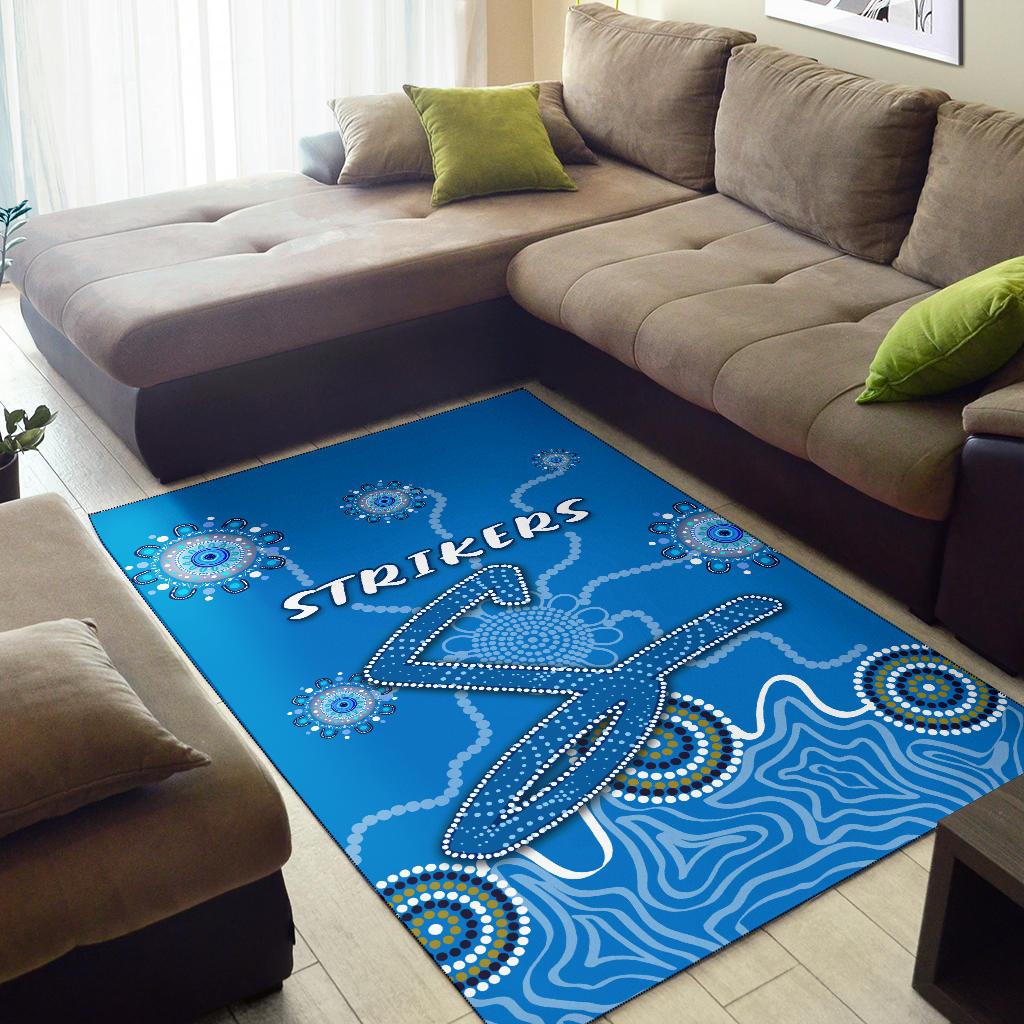 Adelaide Strikers Area Rug Indigenous Blue Energy - Vibe Hoodie Shop