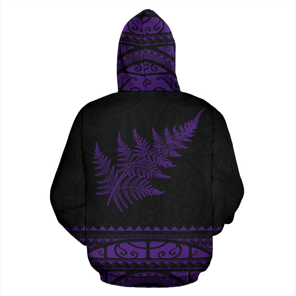 New Zealand Aotearoa Hoodie, Maori Silver Fern Zip Up Medal Version Hoodie - Vibe Hoodie Shop