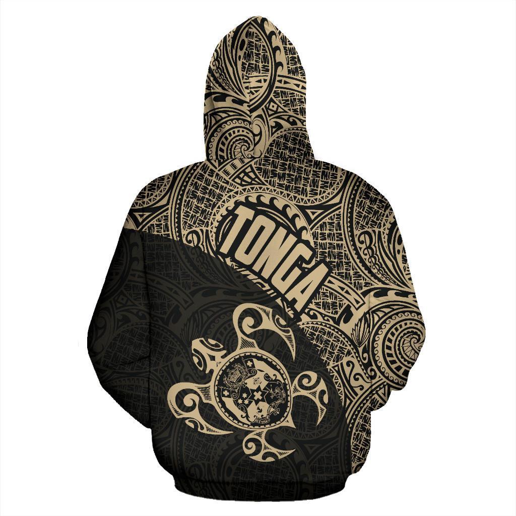 Zip Up Hoodie Tonga Coat Of Arms Turtle Polynesian Pattern - Vibe Hoodie Shop