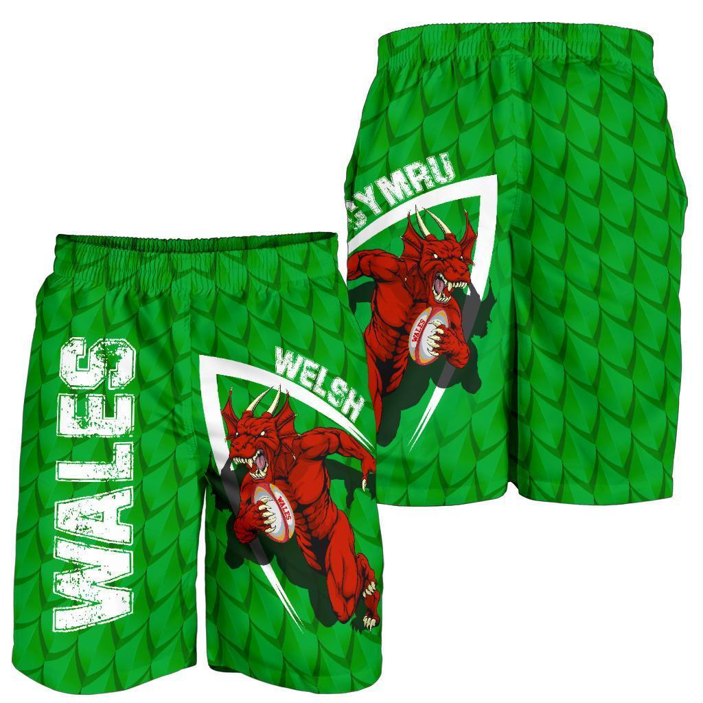 Wales Shorts - Welsh Dragon Rugby Champion - Vibe Hoodie Shop