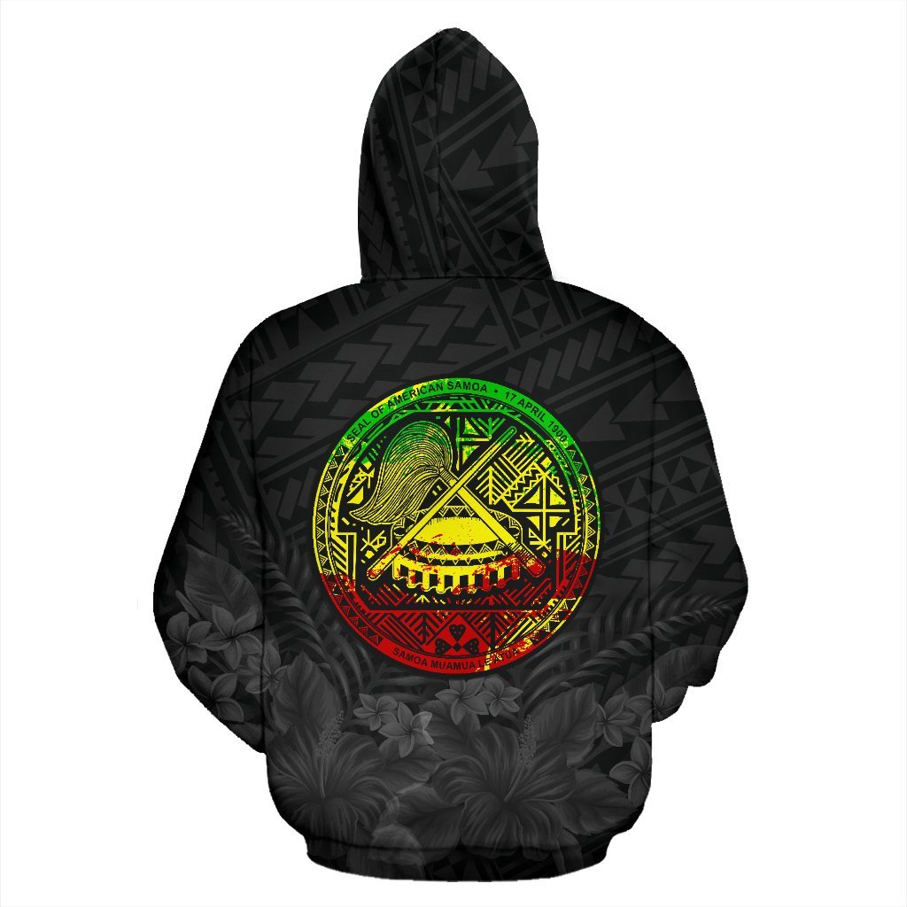 American Samoa Eagle With Seal Zip Hoodie Rasta - Vibe Hoodie Shop