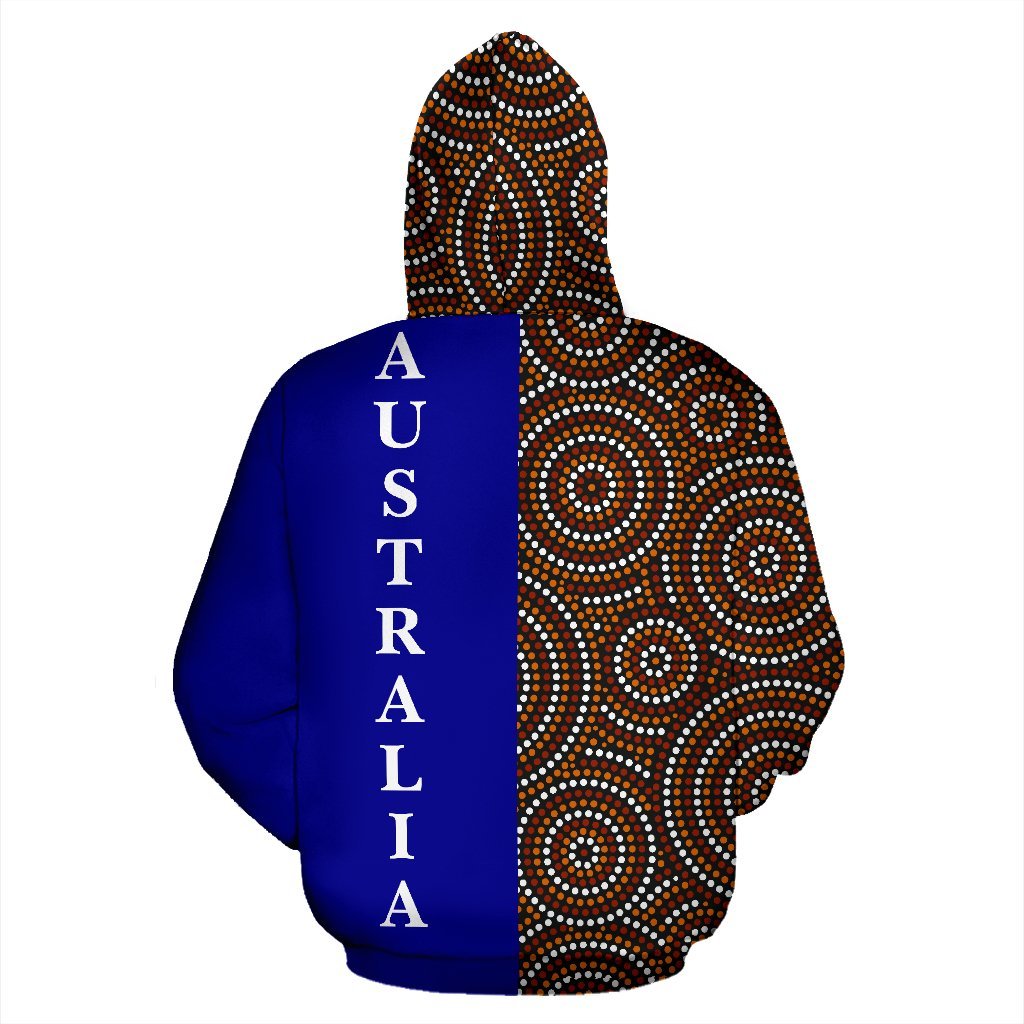 Aboriginal Hoodie, Australian Coat Of Arms Circle Dot Painting - Vibe Hoodie Shop