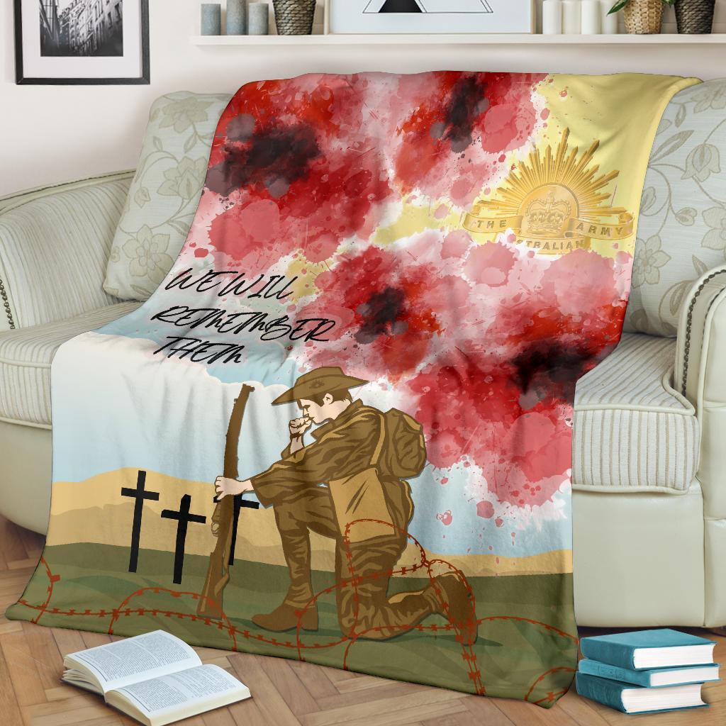ANZAC Day Premium Blanket - We Will Remember Them - Vibe Hoodie Shop