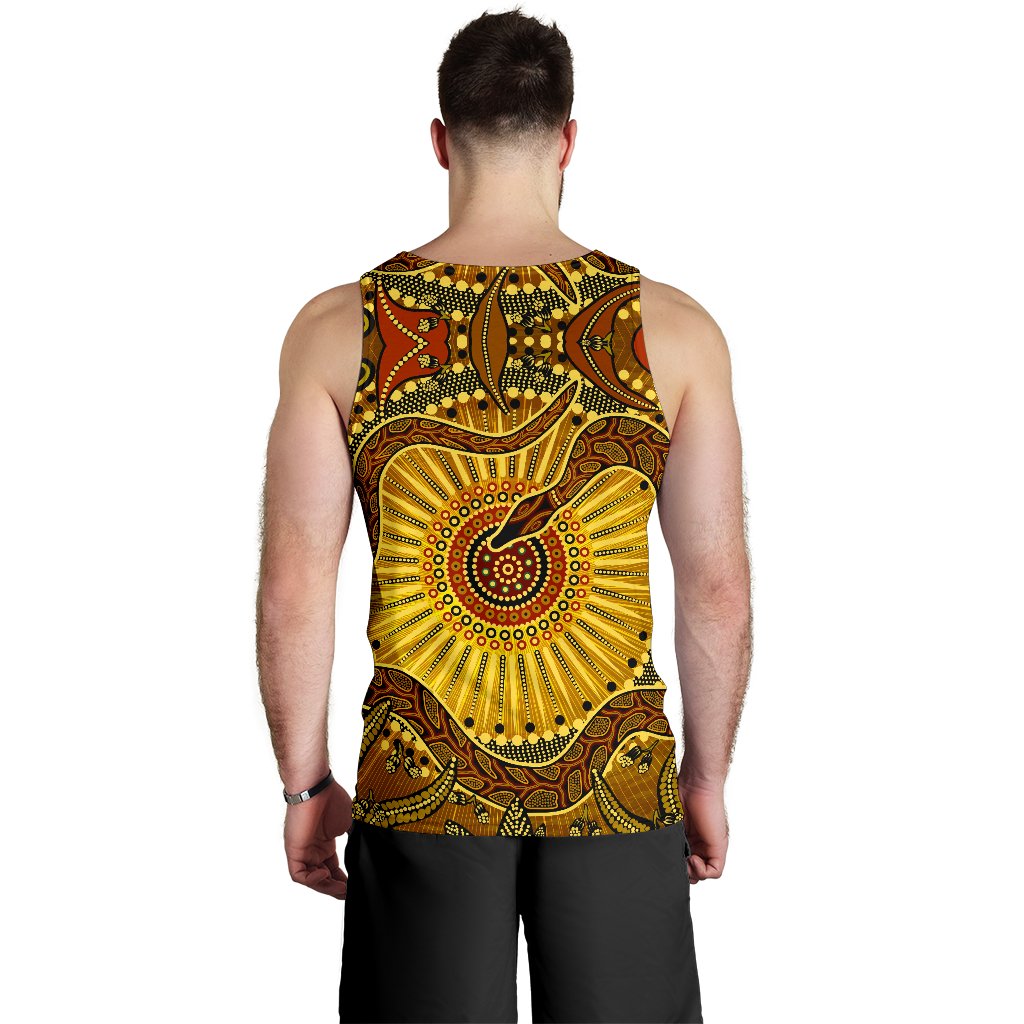 Men's Tank Top - Australian Aboriginal Snake - Rainbow Serpent - Vibe Hoodie Shop