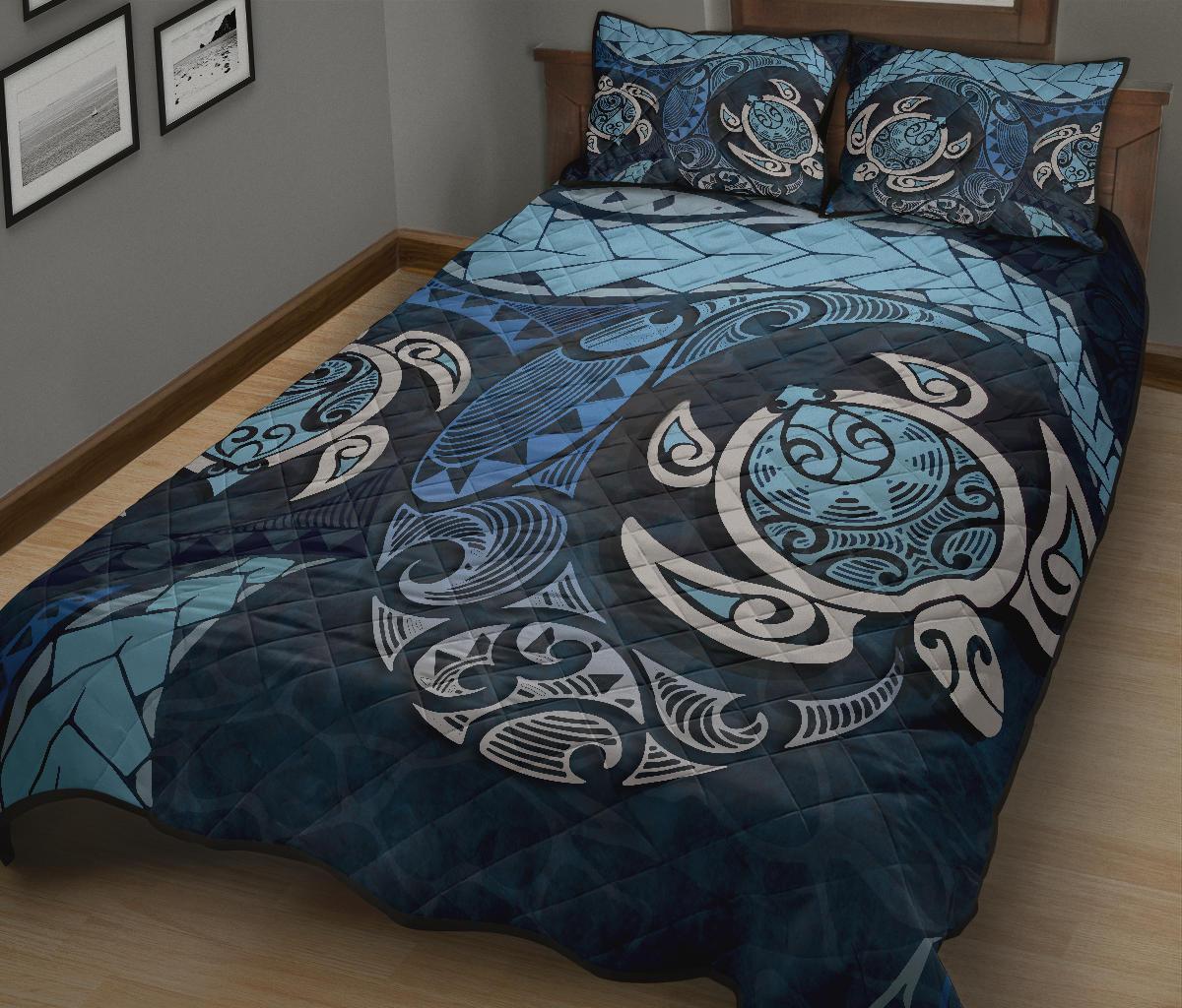 Maori Turtle New Zealand Quilt Bed Set - Vibe Hoodie Shop