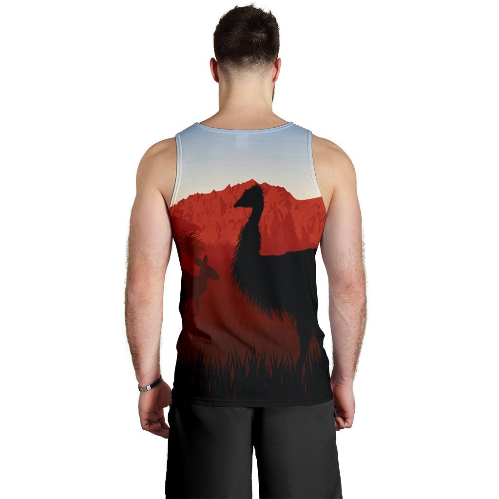 Men's Tank Top - Australian Nature with Emu and Kangaroo - Vibe Hoodie Shop