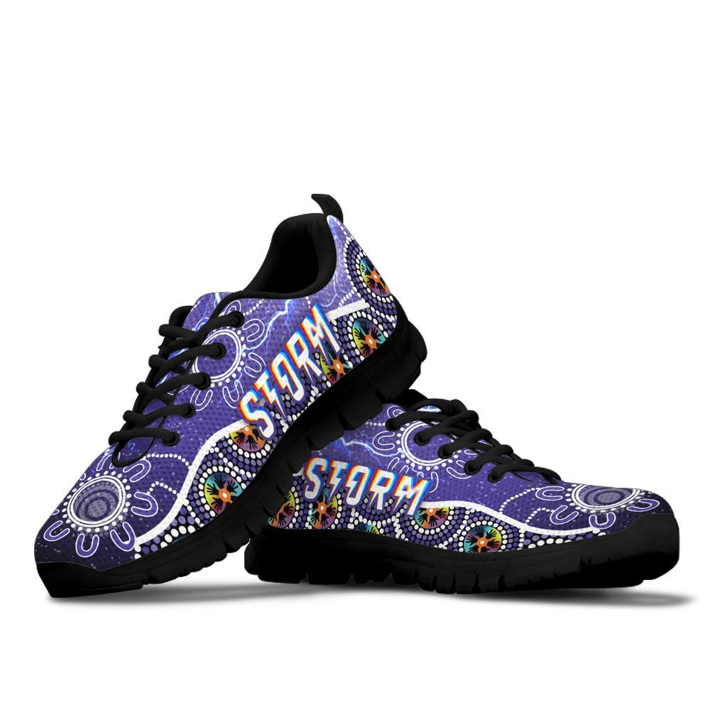 Melbourne Storm Sneakers Unique Indigenous - Vibe Hoodie Shop