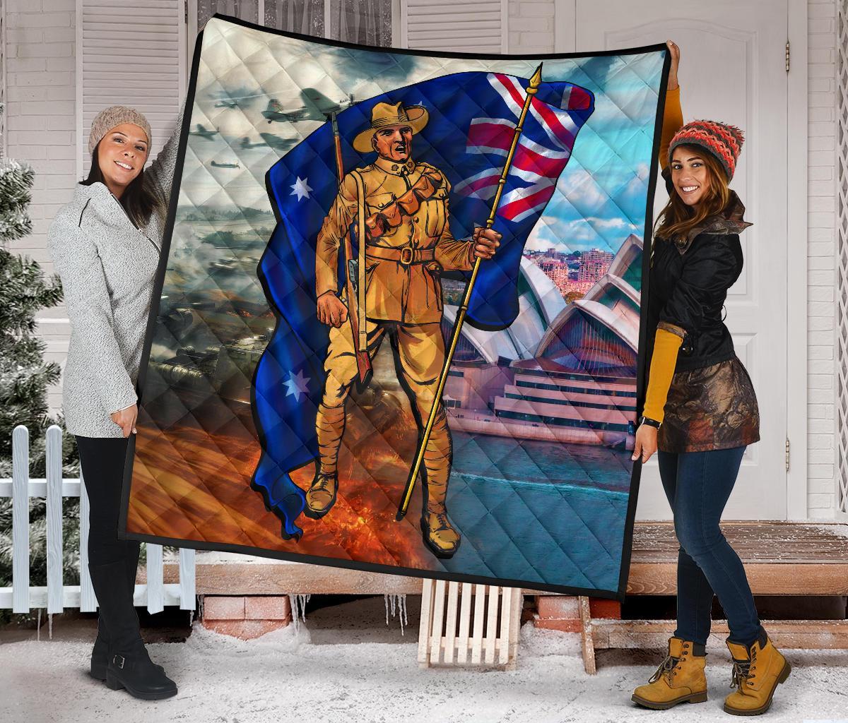 ANZAC Premium Quilt - Australian Soldier - Vibe Hoodie Shop