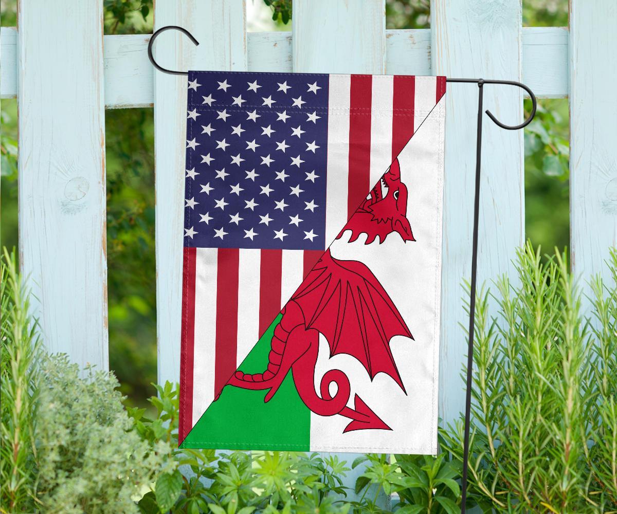 US Flag with Wales Flag - Vibe Hoodie Shop