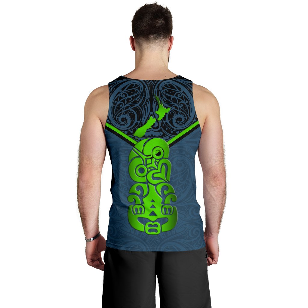 New Zealand Maori Rugby Men Tank Top Pride Version - Navy - Vibe Hoodie Shop