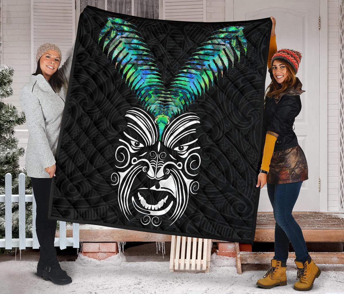 New Zealand Maori Moko Premium Quilt Paua Shell - Vibe Hoodie Shop