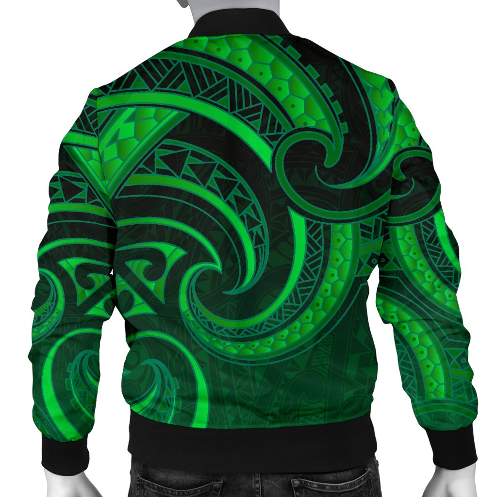 New Zealand Maori Mangopare Men Bomber Jacket Polynesian - Green - Vibe Hoodie Shop