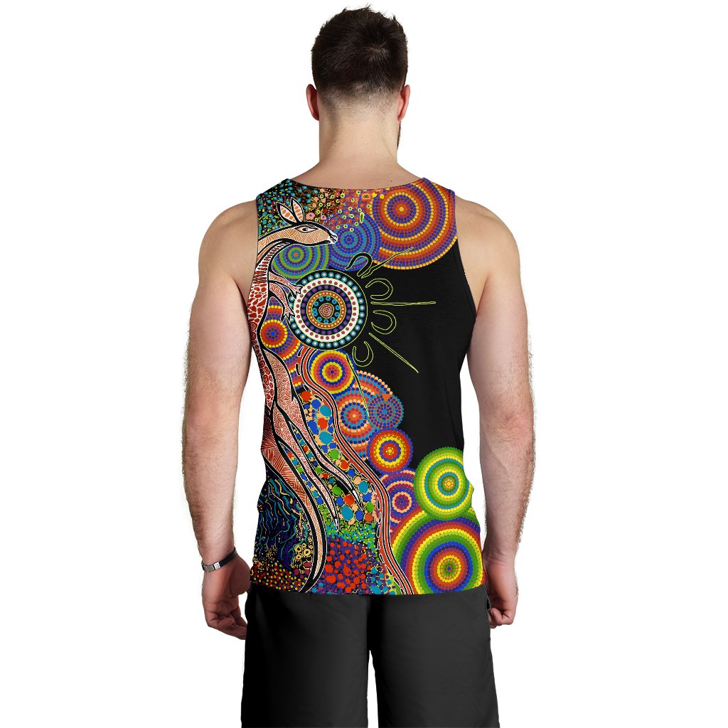 Australia Men's Tank Top Aboriginal Style NO.1 - Vibe Hoodie Shop