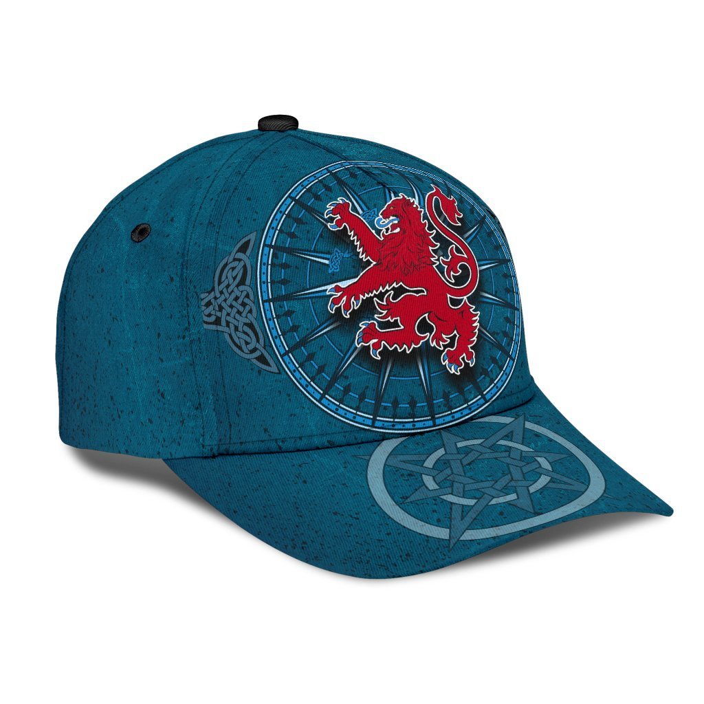 Scotland Celtic Classic Cap - Celtic Compass With Scottish Lion - Vibe Hoodie Shop