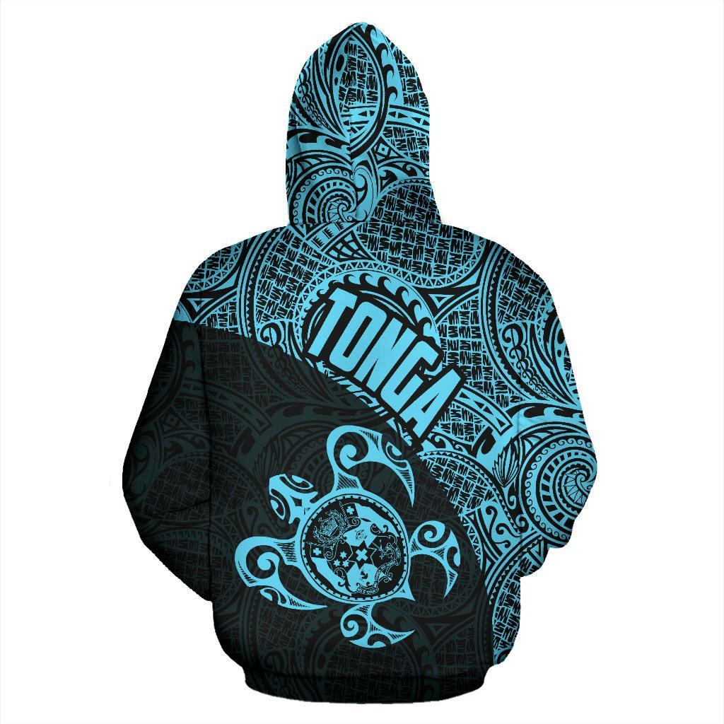 Zip Up Hoodie Tonga Coat Of Arms Turtle Polynesian Pattern 03 - Vibe Hoodie Shop