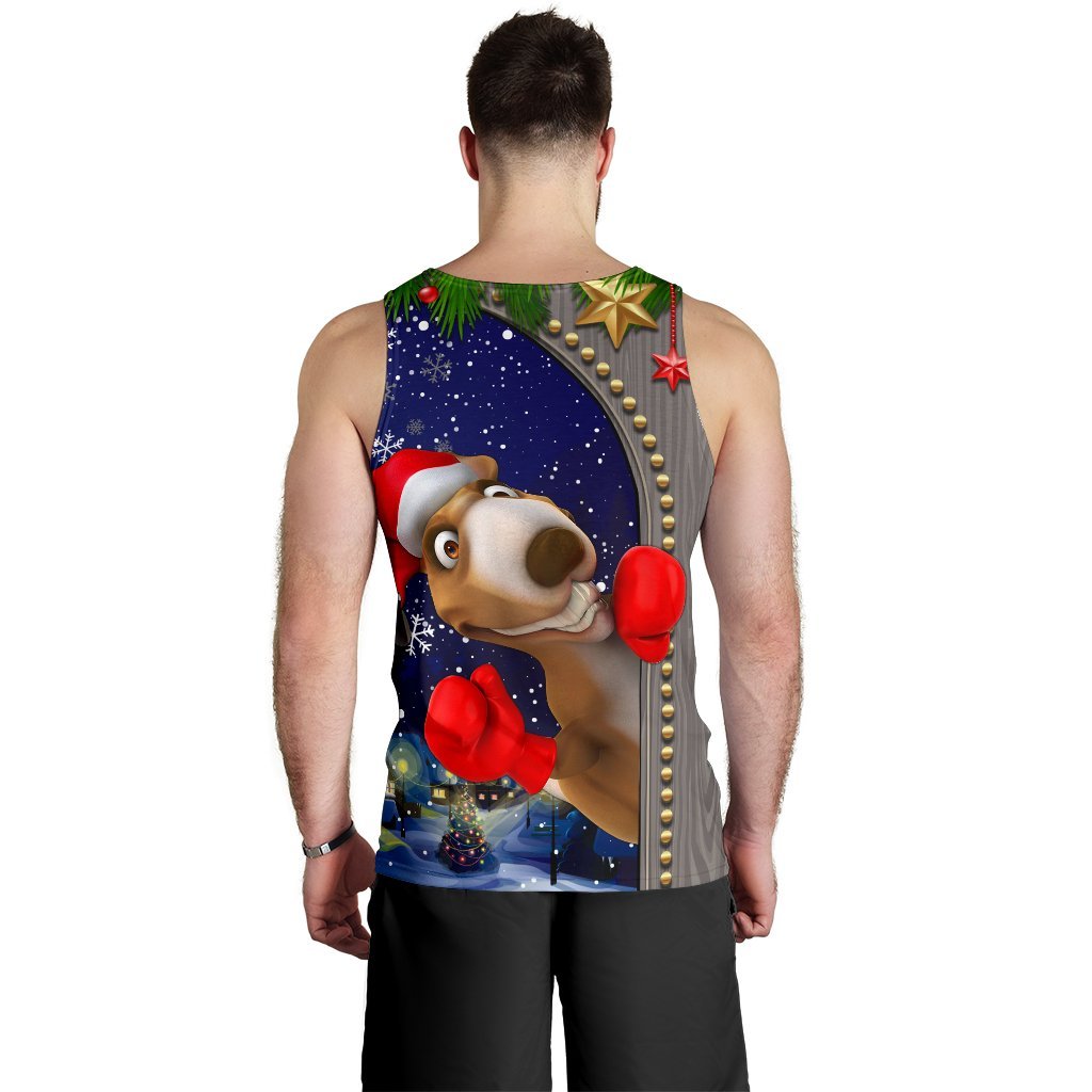 Christmas Men's Tank Top - Funny Kangaroo Christmas - - Vibe Hoodie Shop