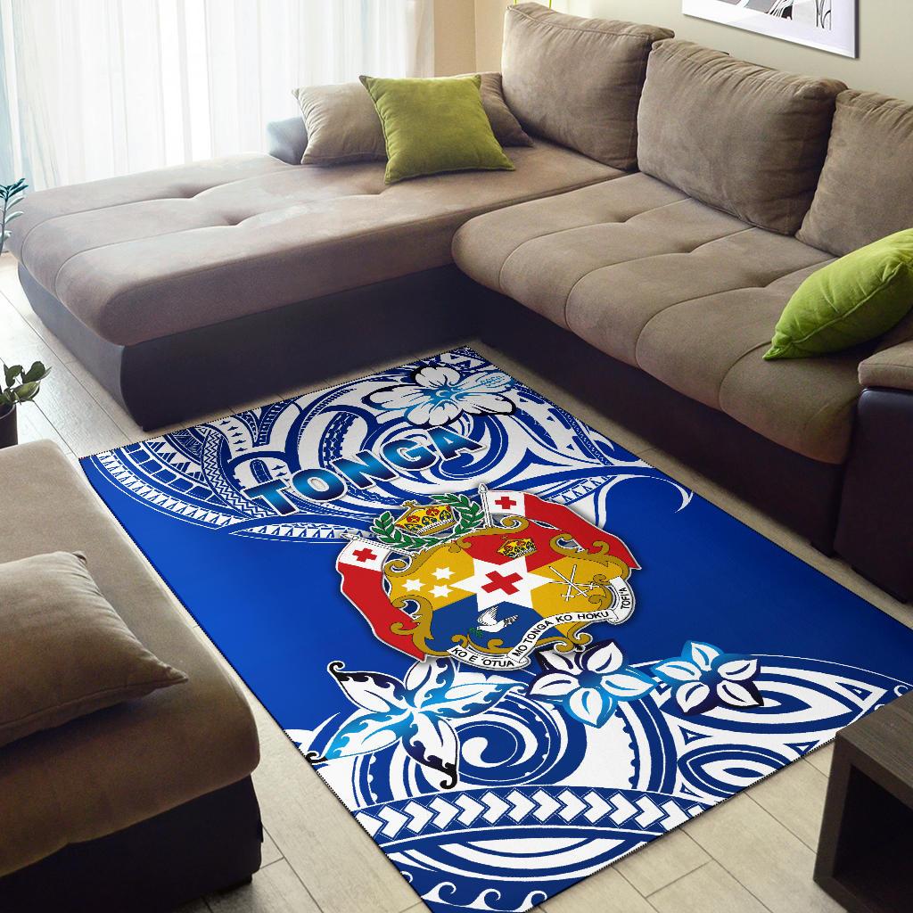 Mate Ma'a Tonga Rugby Area Rug Polynesian Unique Vibes Blue - Vibe Hoodie Shop