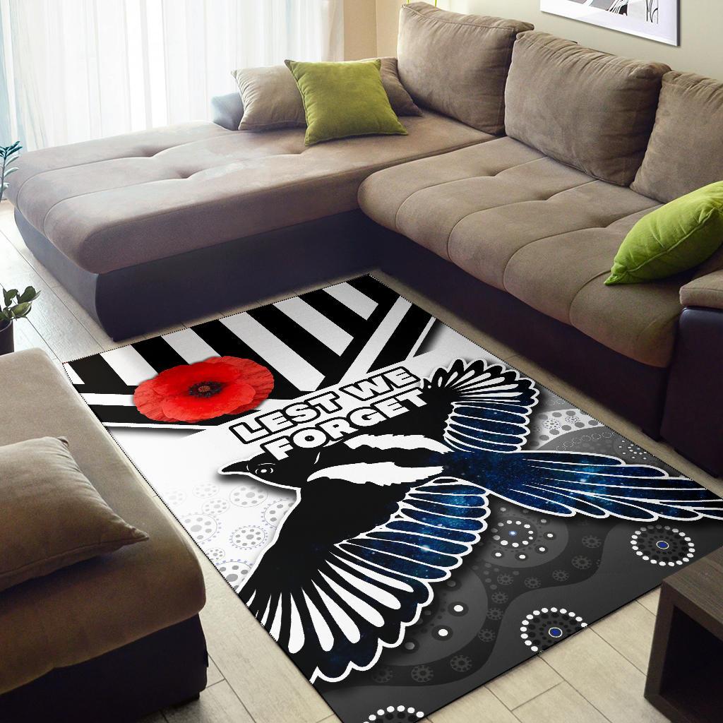 Magpies Area Rug Collingwood ANZAC Day Special Version (2) - Vibe Hoodie Shop