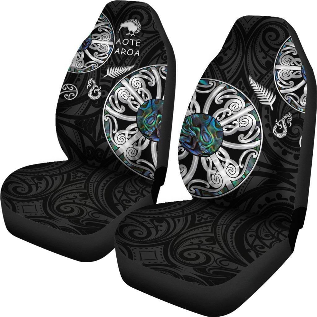 New Zealand Aotearoa Car Seat Covers, Maori Mangopare Paua Shell - Vibe Hoodie Shop