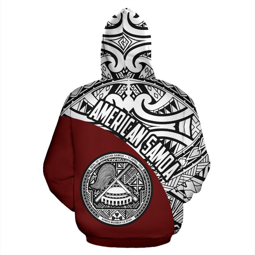 American Samoa Hoodie Coat Of Arms - Wave Style (Red) - Vibe Hoodie Shop