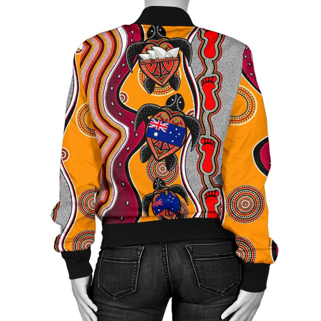 Bomber Jacket - Aboriginal Patterns Jacket Turtle - Women - Vibe Hoodie Shop