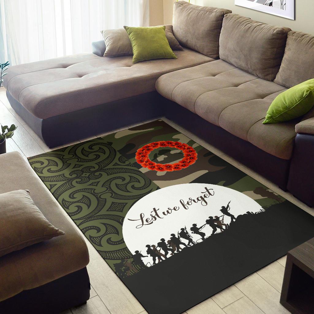 ANZAC Maori Area Rug Camo Lest For Get - Vibe Hoodie Shop
