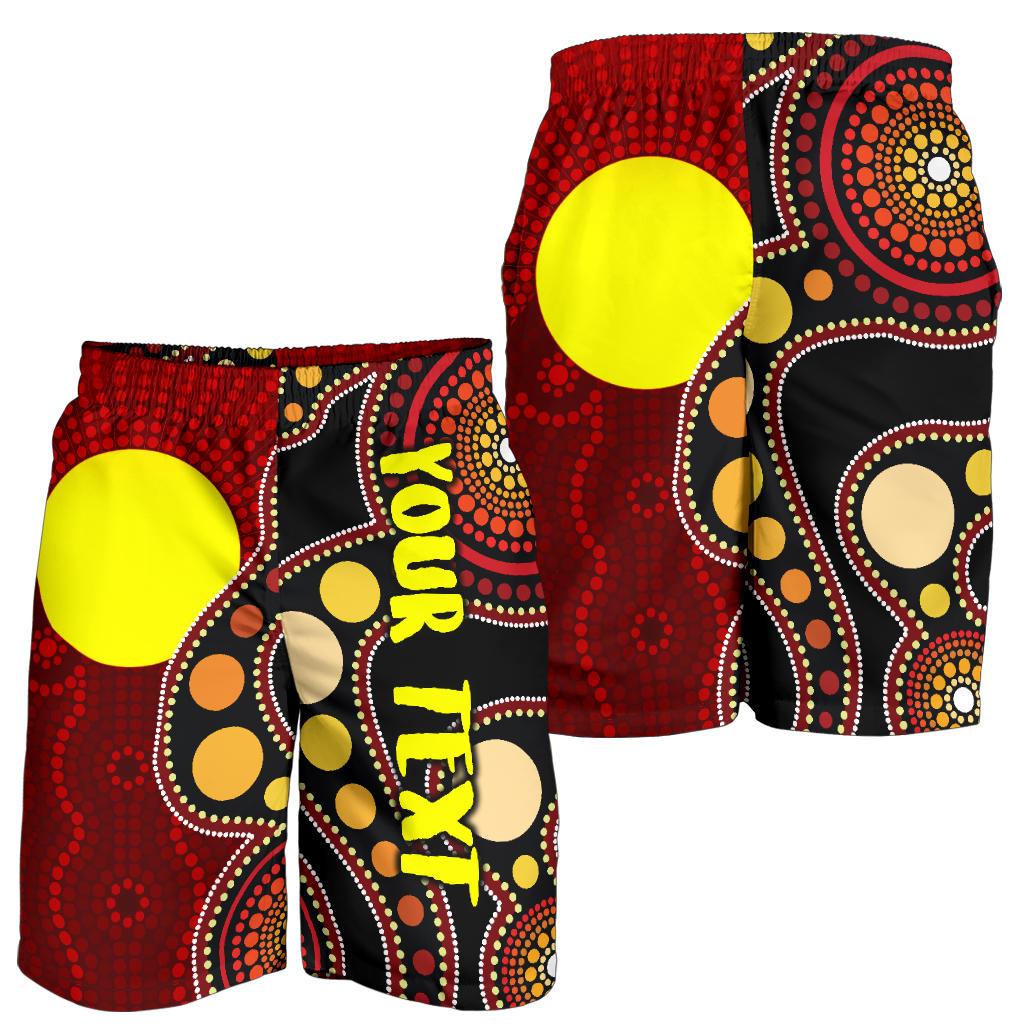 Custom Men's Shorts Australia Aboriginal Lives Matter Flag - Vibe Hoodie Shop