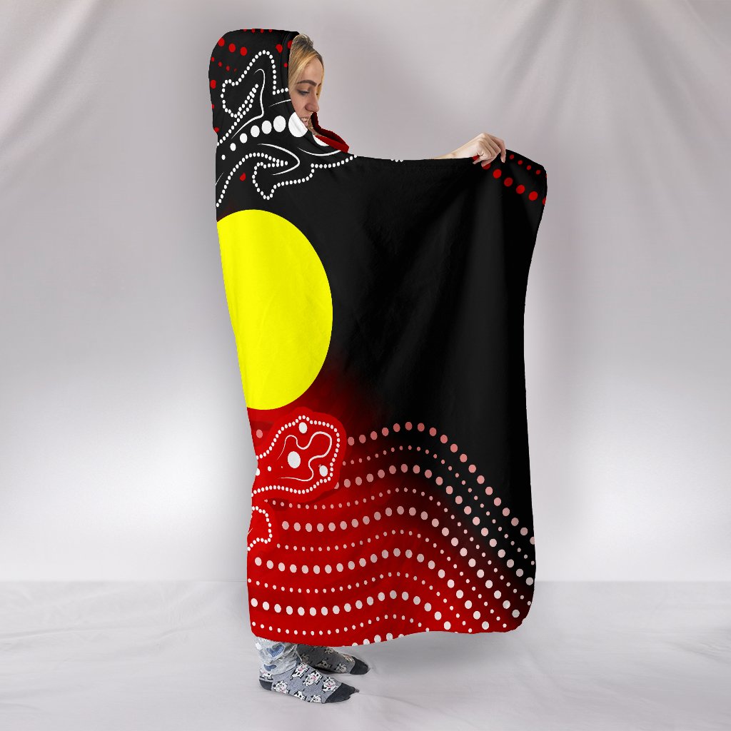 custom-aboriginal-hooded-blanket-two-indigenous-lizard