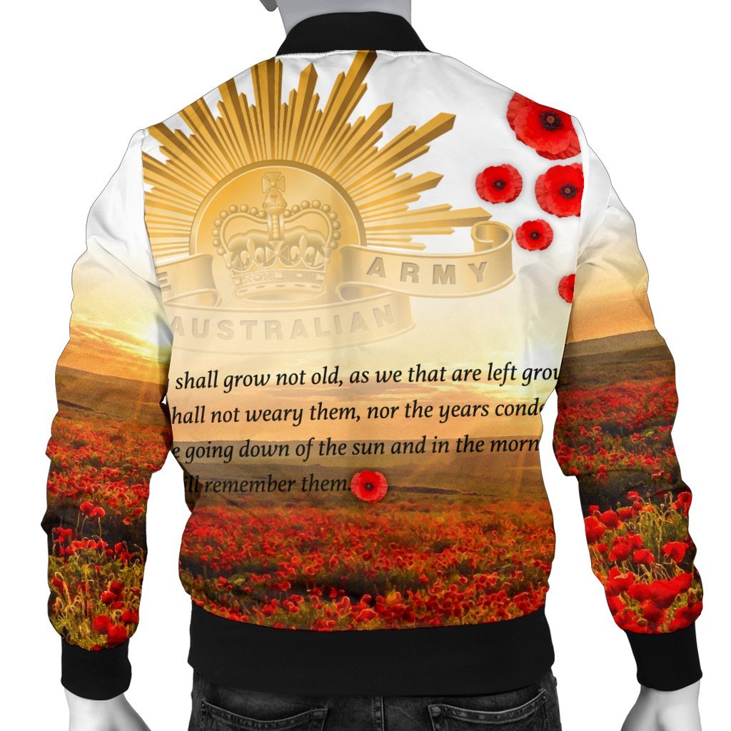 Custom ANZAC Day 2021 Men's Bomber Jacket - We Will Remember Them - Vibe Hoodie Shop