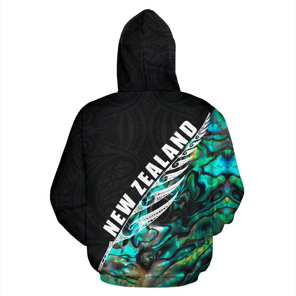Rugby Haka Fern Paua Shell Zip Hoodie - New Zealand - Vibe Hoodie Shop