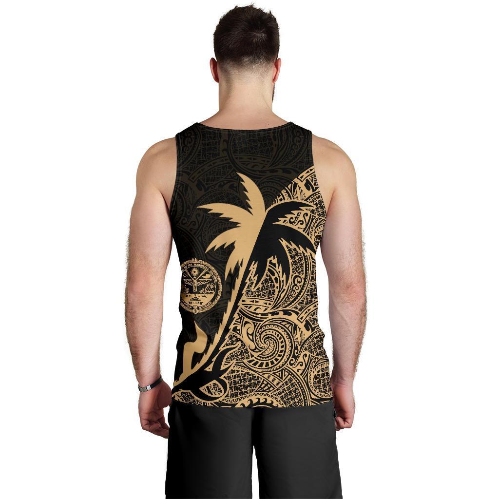 Marshall Islands Coconut Tree Men's Tank Top Gold - Vibe Hoodie Shop