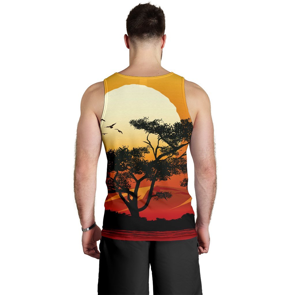 Men's Tank Top - Sunset And Tree In Australia - Vibe Hoodie Shop