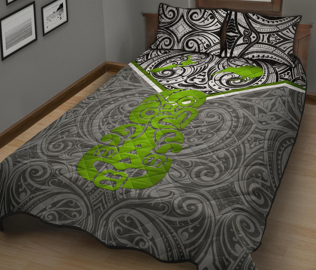 New Zealand Maori Rugby Quilt Bed Set Pride Version - Gray - Vibe Hoodie Shop