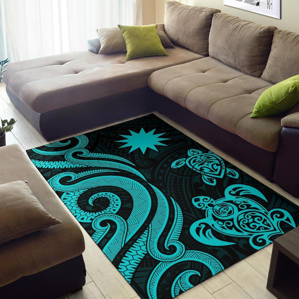 Nauru Area Rug - Turquoise Tentacle Turtle - Vibe Hoodie Shop