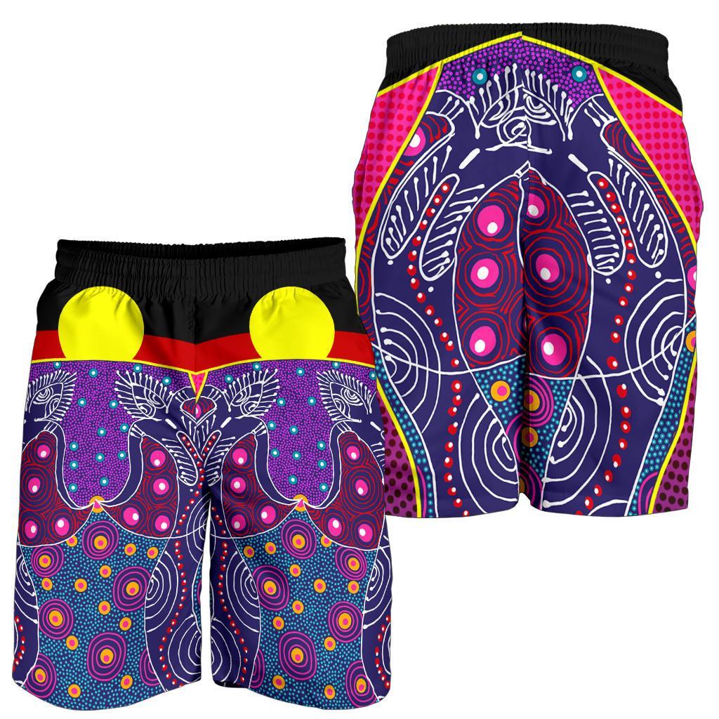 Men's Short - Aboriginal Sublimation Dot Pattern Style (Violet) - Vibe Hoodie Shop