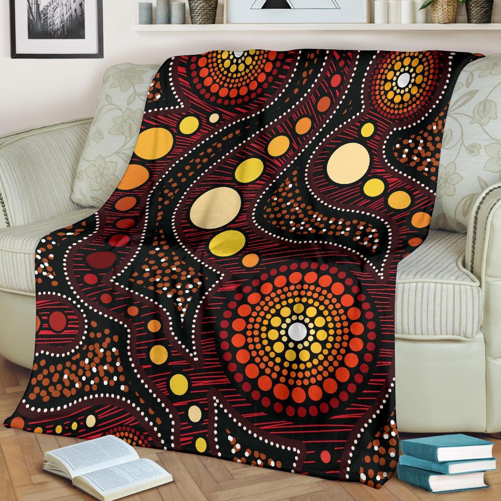 Aboriginal Premium Blanket - Aboriginal Art Ver01 - Vibe Hoodie Shop