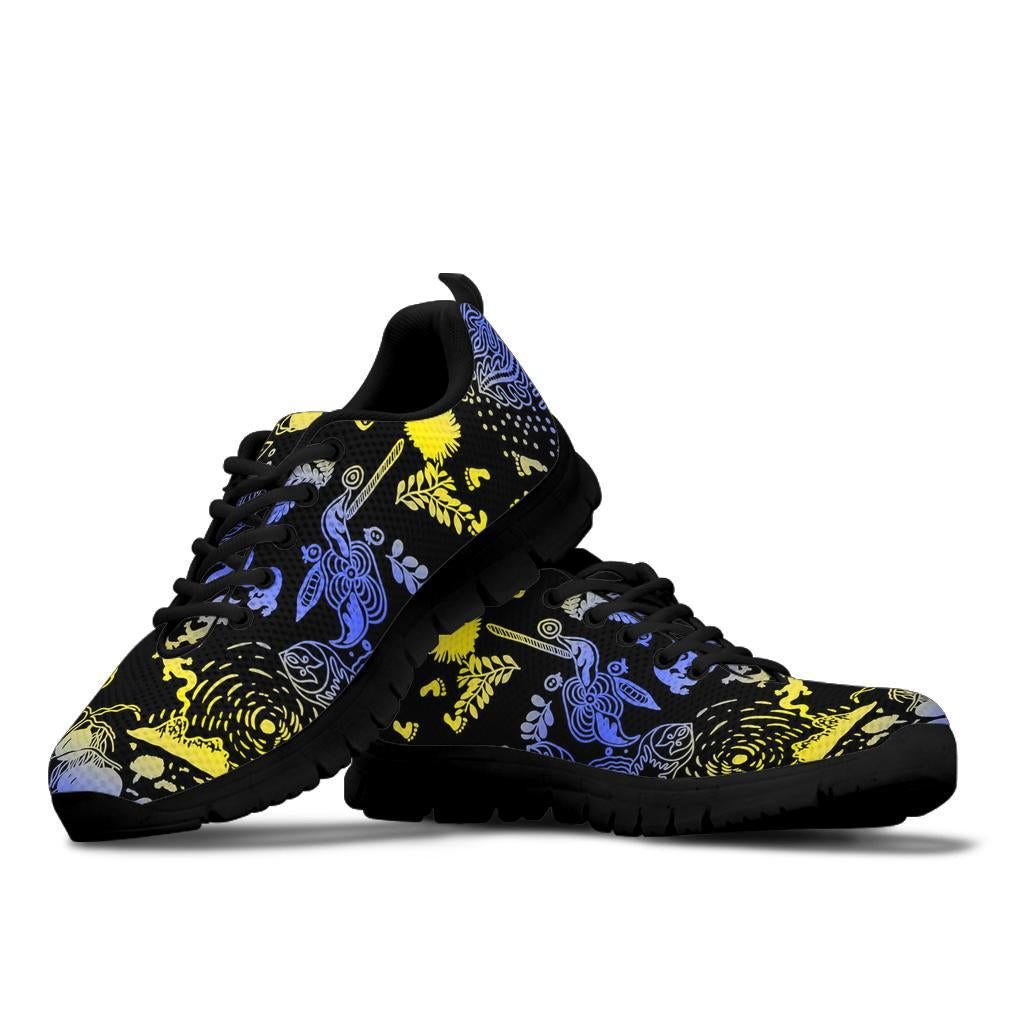 Aboriginal Sneakers, Golden Wattle Drawing In The Sea - Vibe Hoodie Shop