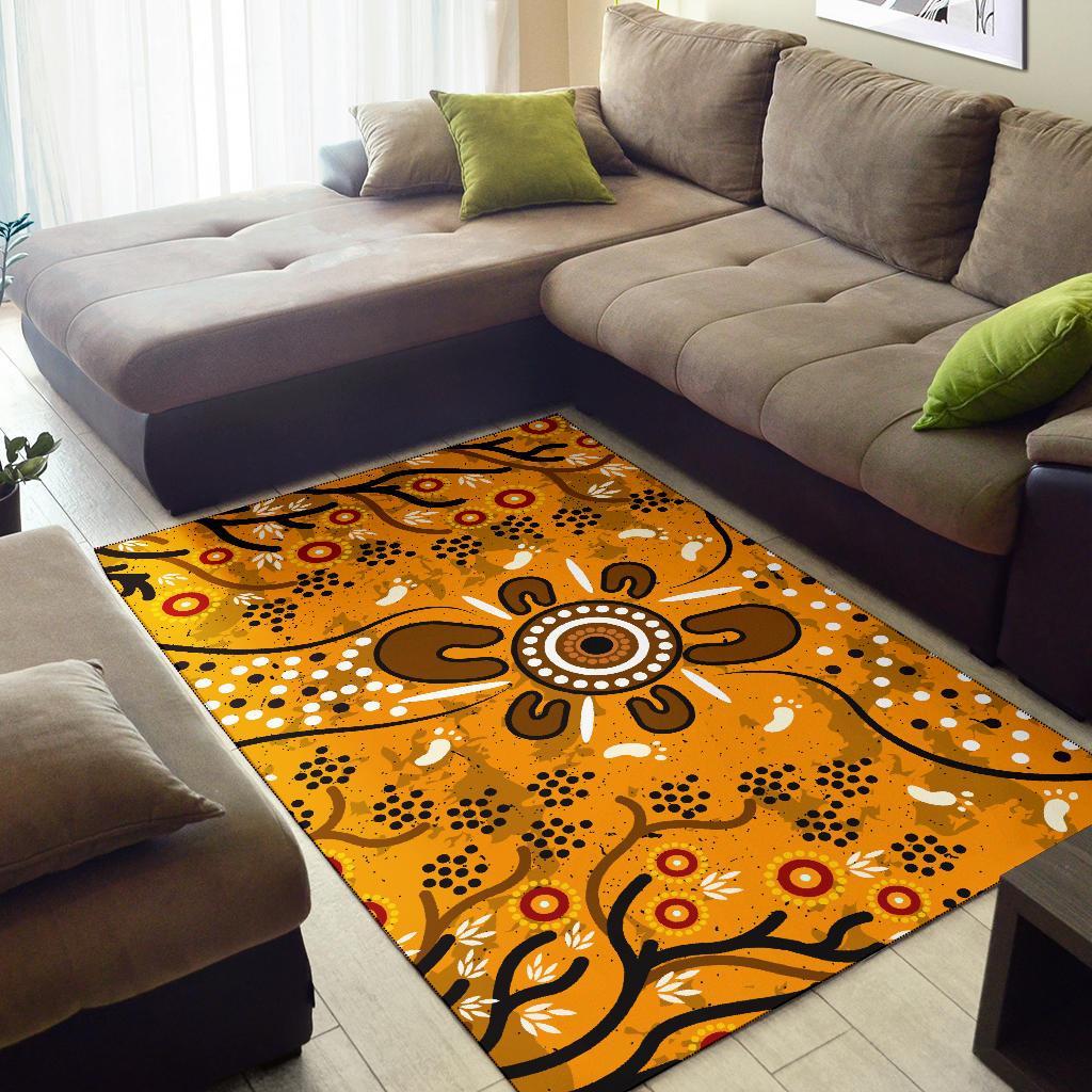 Area Rug - Aboriginal Art In Spring Style - Vibe Hoodie Shop