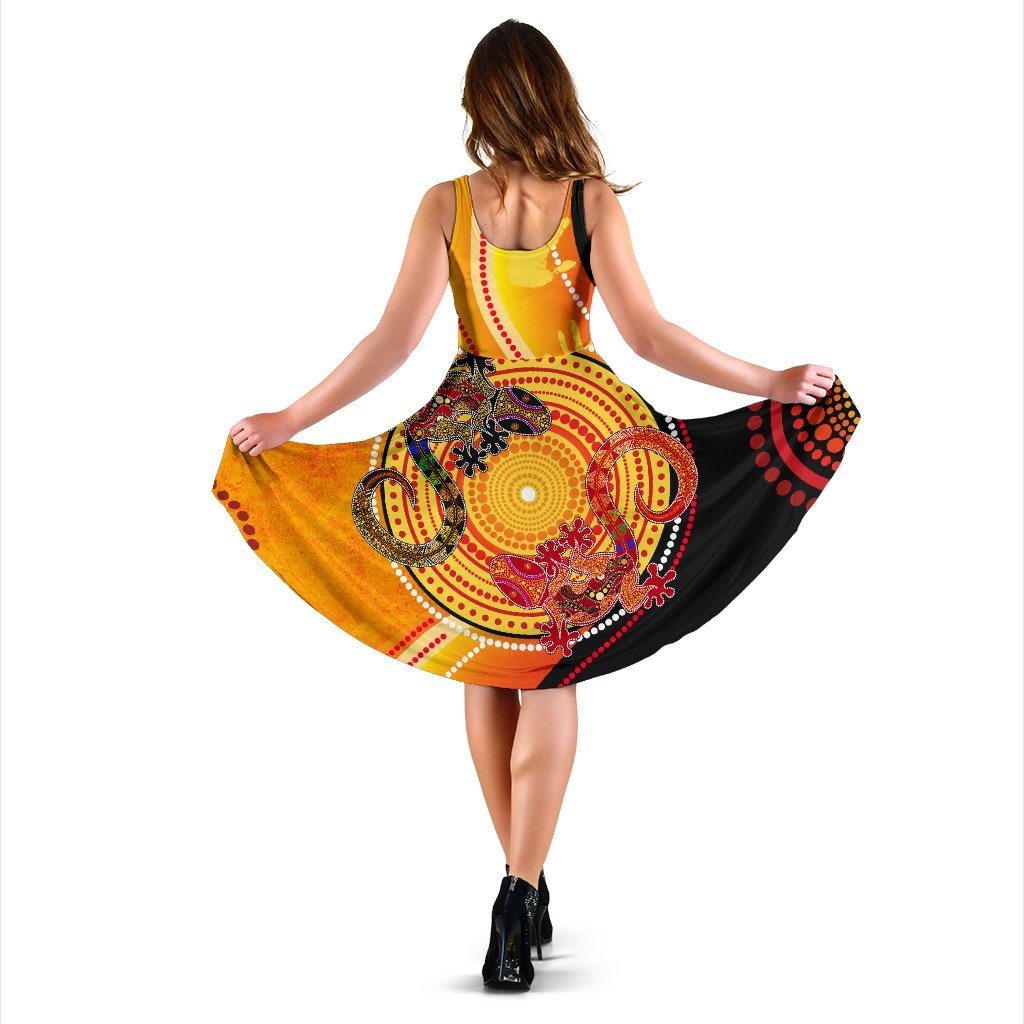 aboriginal-personalised-womens-dress-couple-aboriginal-lizards