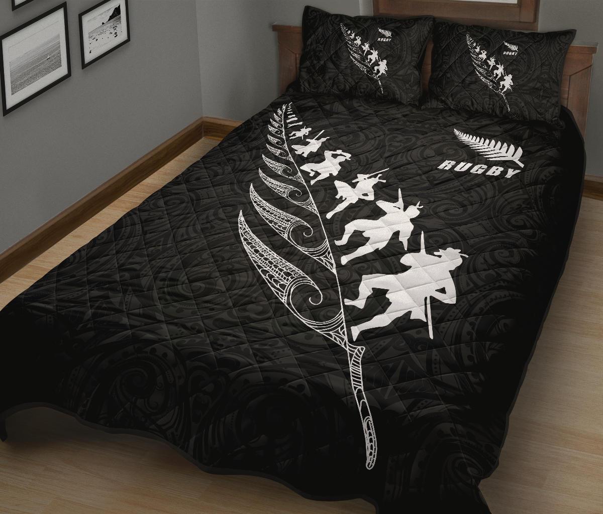 Quilt Bed Set New Zealand Rugby Haka Black - Vibe Hoodie Shop