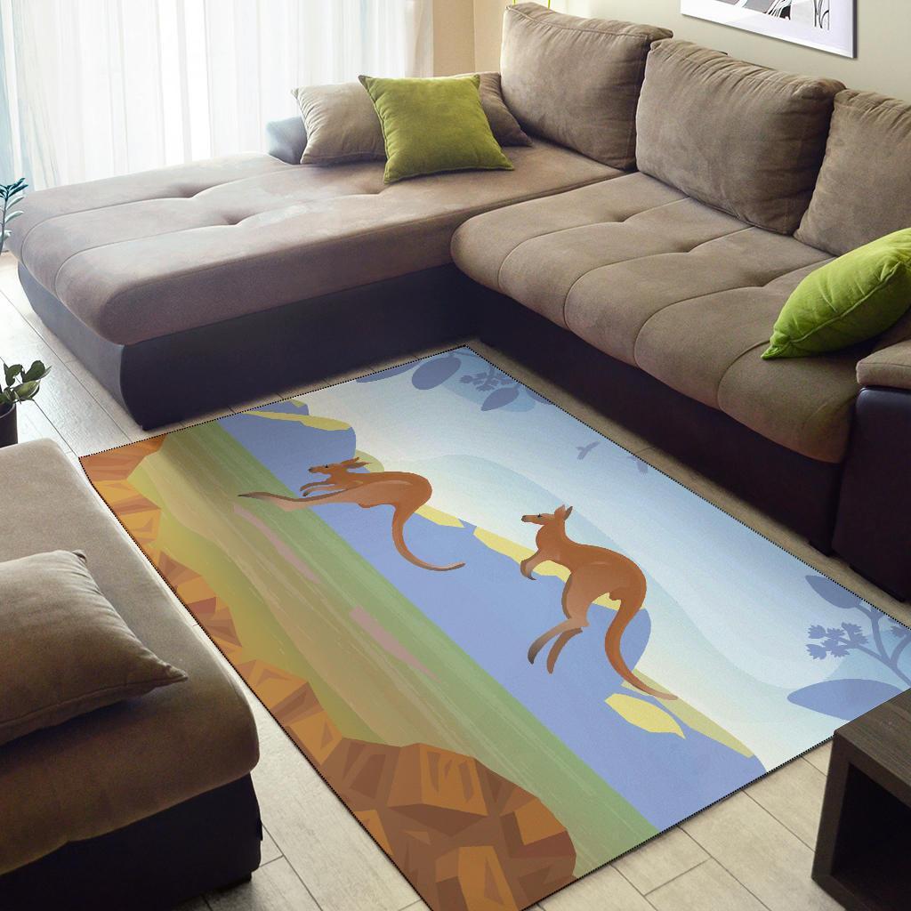 Area Rug - Kangaroo Rug Landscape Art Painting Ver01 - Vibe Hoodie Shop